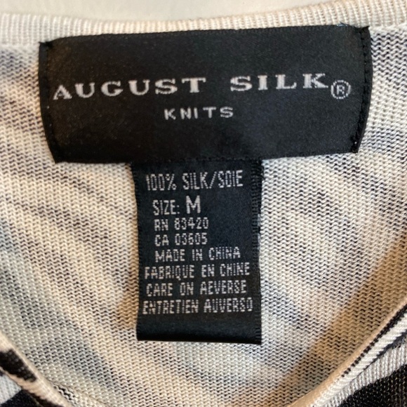 August Silk Knits 100% Silk Zebra Print Tank Top Womens Medium - Picture 2 of 4